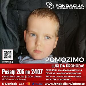 Luka je od rođenja vodio tešku borbu za život, sada se bori da stane na noge! Naše malo njemu znači bolje sutra!