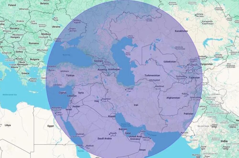 Mapa koja detaljno prikazuje domet iranskih raketa
