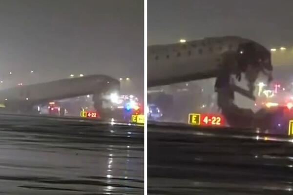 Horor na aerodromu u Njujorku: Avion udario u vozilo pri sletanju, poginula oba pilota, nos letelice smrskan! VIDEO