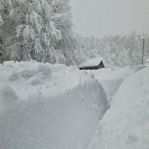 Snažna mećava zahvatila Plitvička jezera! Napadalo metar snega kao da je decembar, mnoga vozila ostala zatrpana