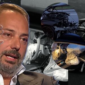 PROCUREO SNIMAK! Evo kako izgleda auto Branka Babića nakon udesa - hauba deformisana, jastuci aktivirani, a krv...