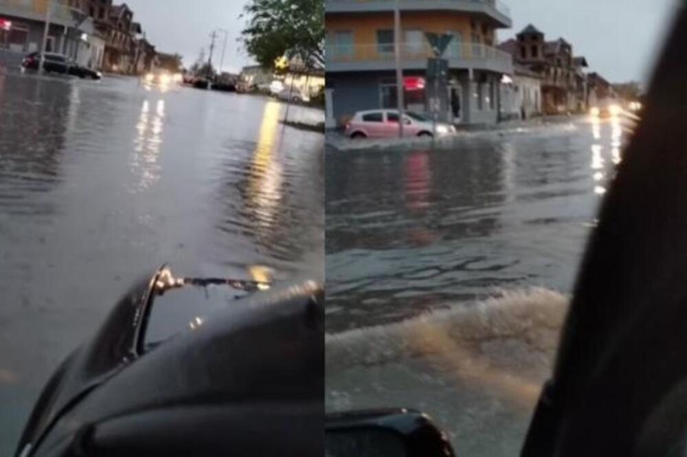 VRŠAC POD VODOM! Automobili "PLIVAJU" po ulicama - pogledajte snimak posle jake provale oblaka