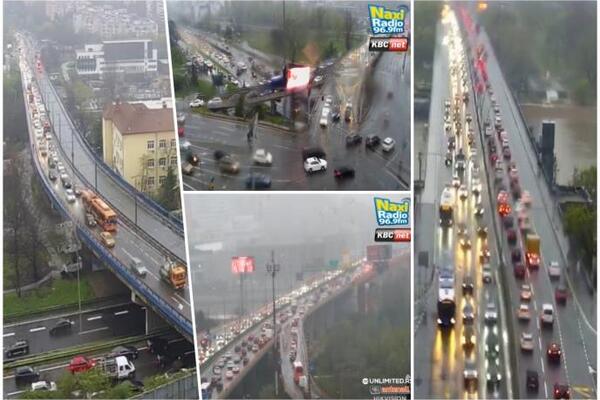 Ponedeljak i kiša - loša kombinacija za saobraćaj: Naoružajte se strpljenjem, vozila mile po celom Beogradu!