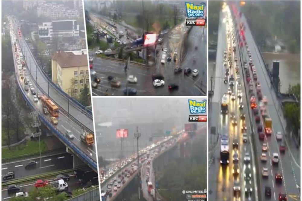 Ponedeljak i kiša - loša kombinacija za saobraćaj: Naoružajte se strpljenjem, vozila mile po celom Beogradu!