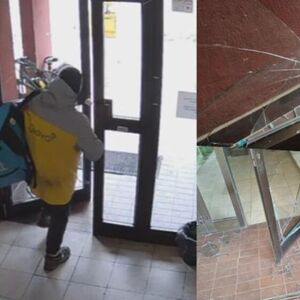 Dostavljač huligan divljao po zgradama na Dorćolu! Polupao vrata na zgradi, kamere sve zabeležile, užas! (VIDEO)