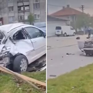 Silovit sudar, kola se zabila na automobile na parkingu: Postoji snimak i jako je uznemirijuć (VIDEO)
