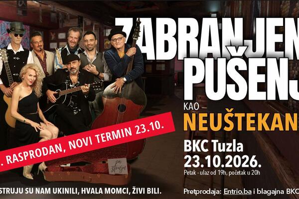 Zabranjeno pušenje kao Neuštekani održaće i drugi koncert 23.10.2026. u tuzlanskom BKC-u