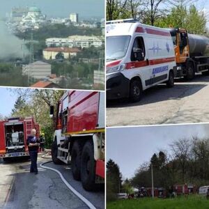 IZBIO POŽAR U BARACI GEOLOŠKOG INSTITUTA KOD PLAVOG MOSTA! Radnici izvlačeni u besvesnom stanju, PLAMEN GUTA SVE!