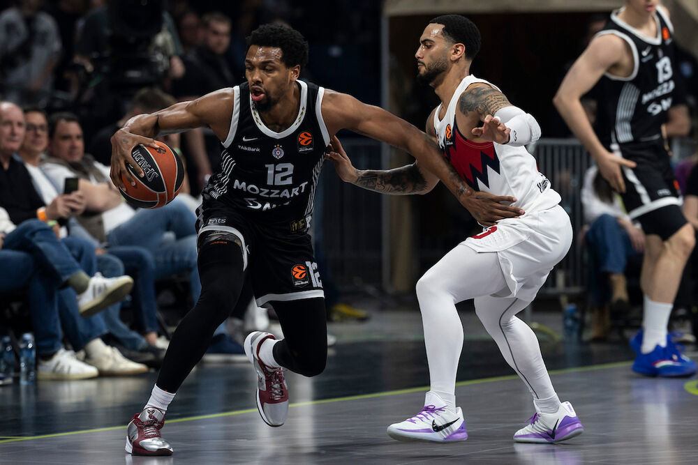 Detalj sa utakmice Partizana i Baskonije u poslednjem, 38. kolu Evrolige u sezoni 2025/26