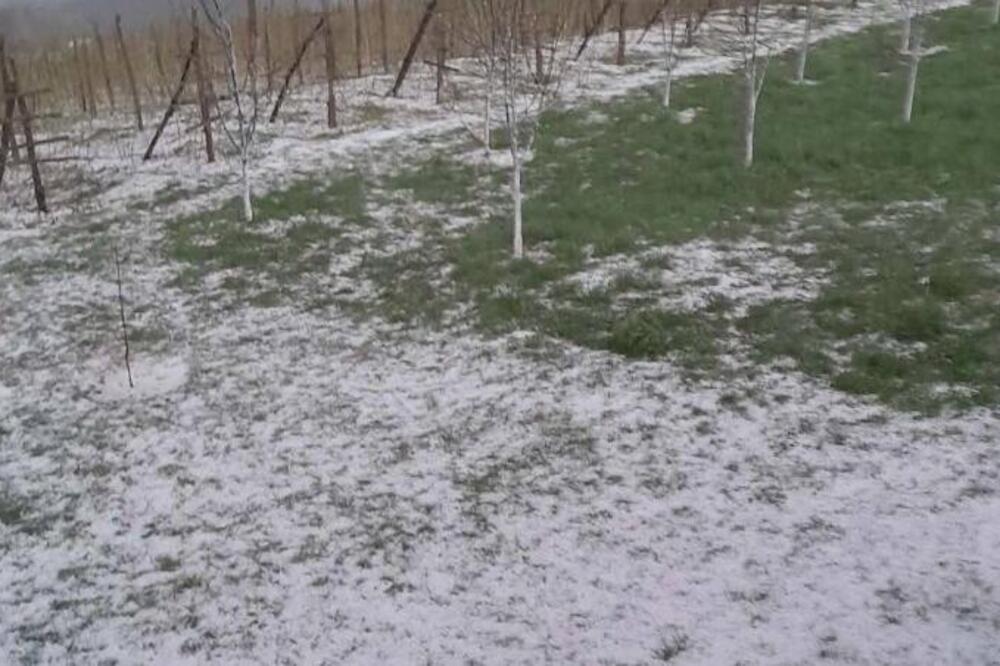 Jako olujno nevreme pogodilo ovaj srpski grad, padao grad veličine oraha: Meštani očajni, uništene im maline!