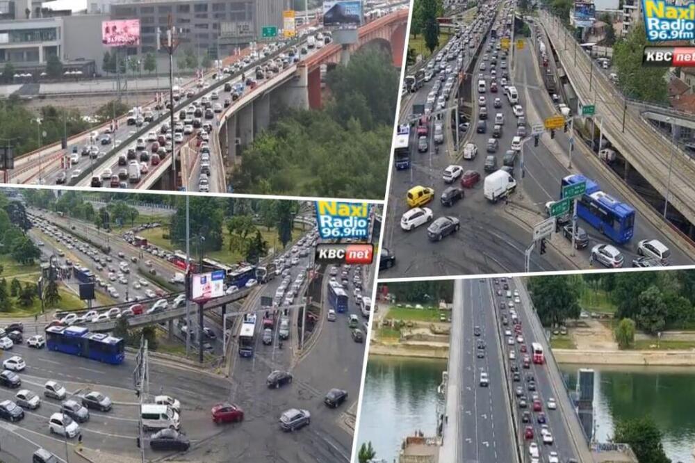 KOLAPS NA AUTOKOMANDI, BRANKOVOM MOSTU I GAZELI: Vozila stoje u mestu, NEMA NI NAPRED NI NAZAD (FOTO)