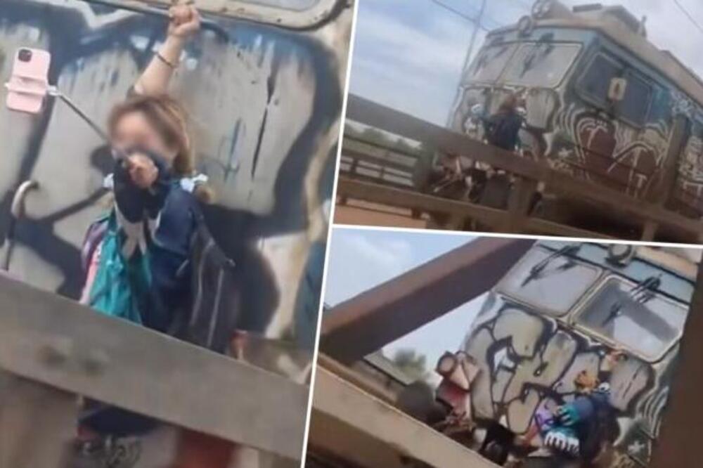 DEVOJČICA ČUČI NA ZADNJEM DELU VOZA I SNIMA SELFI DOK PRELAZI MOST: Jeziva scena na Pančevcu! (VIDEO)