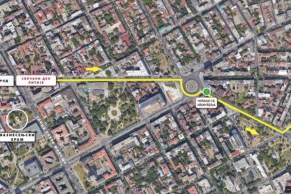 Ovo je put kojim će danas proći Spasovdanska litija: Na čelu prvi put Pojas Presvete Bogorodice (MAPA)