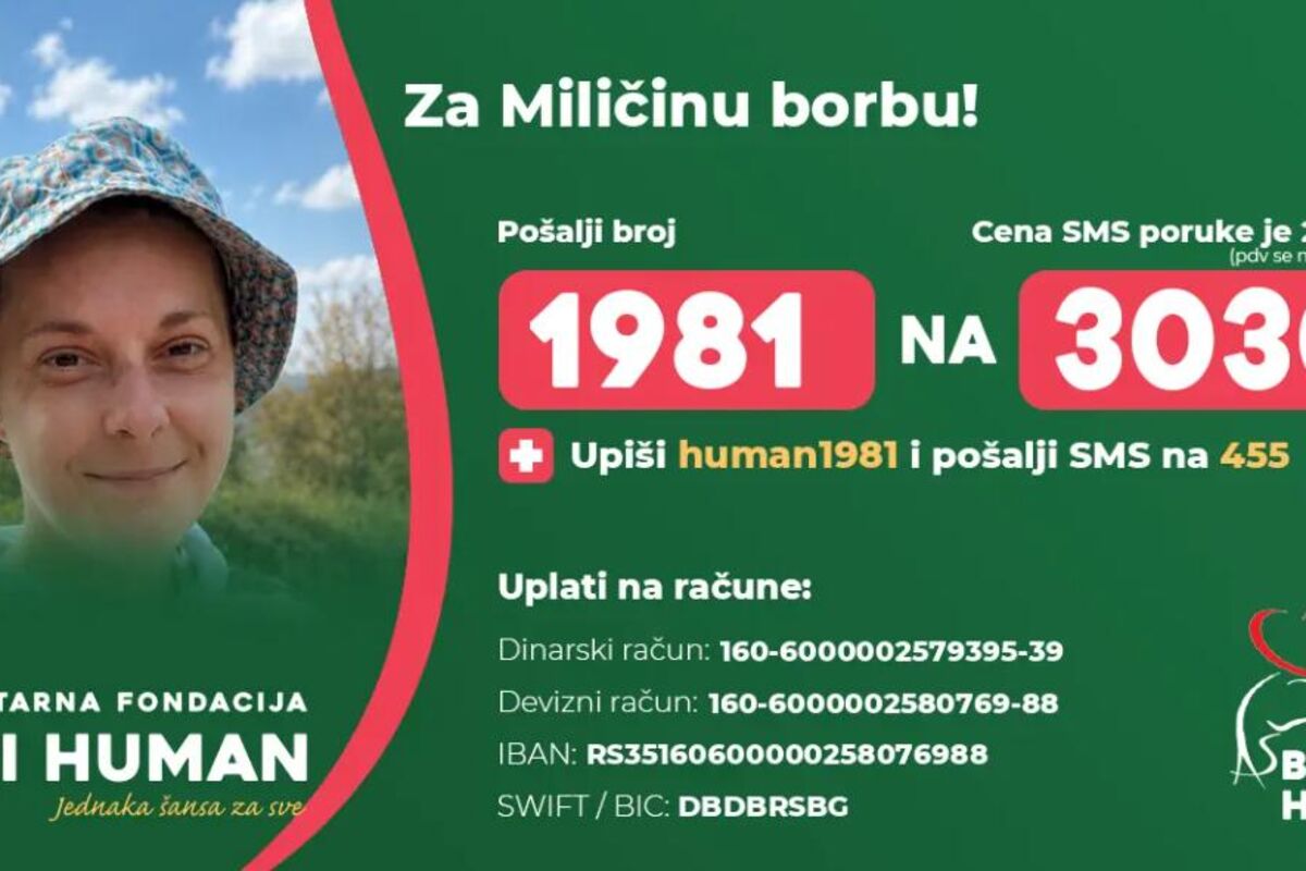 Humanitarna pomoć za Milicu Milosavljević