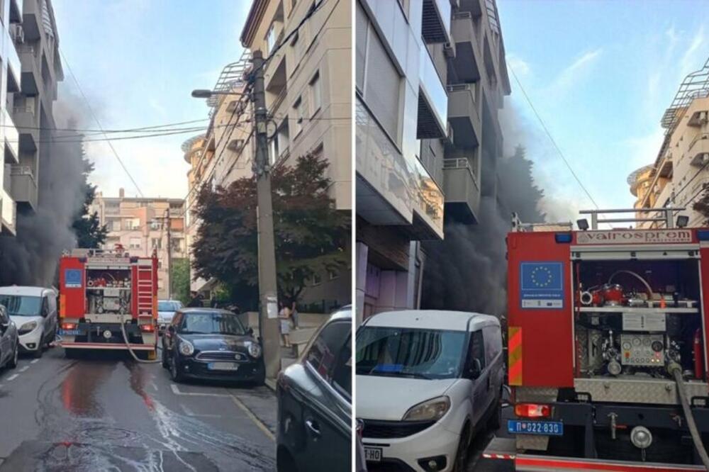 Požar u podzemnoj garaži na Zvezdari: Vatra zahvatila 4 automobila, 2 skroz izgorela, prve slike s lica mesta! FOTO