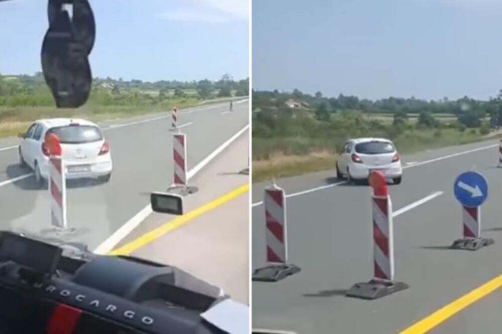 JOŠ JEDAN SNIMAK BAHATE VOŽNJE: Vozio u kontrasmeru, kada je shvatio da je pogrešio, URADIO JE OVO (VIDEO)