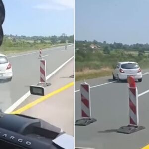 JOŠ JEDAN SNIMAK BAHATE VOŽNJE: Vozio u kontrasmeru, kada je shvatio da je pogrešio, URADIO JE OVO (VIDEO)