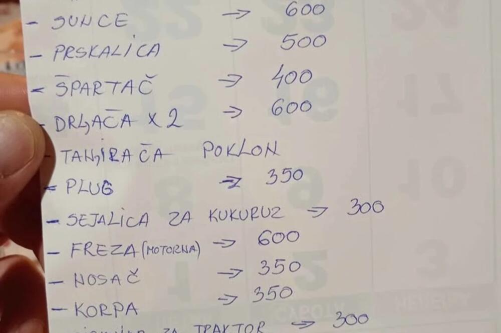DEJAN RASPRODAJE SVE ŠTO IMA, POPISAO IMOVINU NA PARČETU PAPIRA: 2 traktora, prikolice, a OVO daje na POKLON!