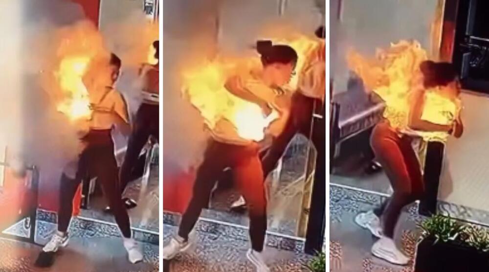 (UZNEMIRUJUĆI VIDEO) ŽENI EKSPLODIRAO PUNJAČ U TORBI! Nastala VATRENA KUGLA: Borila se za život, OVO JE STRAVIČNO!