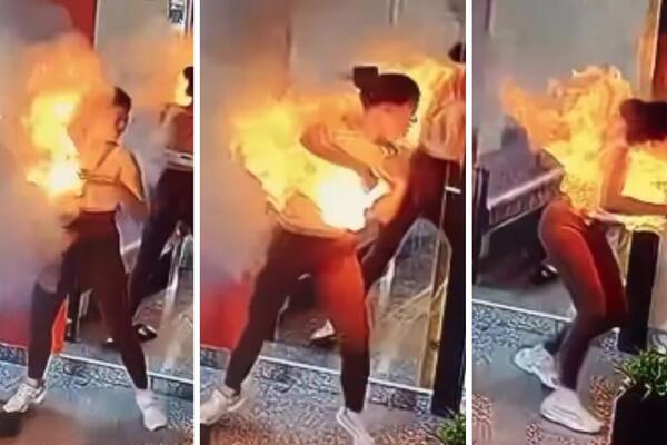 (UZNEMIRUJUĆI VIDEO) ŽENI EKSPLODIRAO PUNJAČ U TORBI! Nastala VATRENA KUGLA: Borila se za život, OVO JE STRAVIČNO!