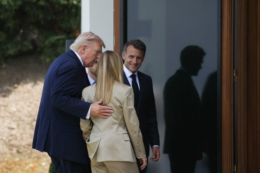 Đorđa Meloni, Donald Tramp, Emanuel Makron