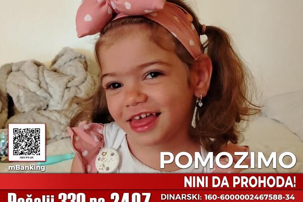 Nina ne hoda i ne govori, potrebna joj je pomoć svih nas: Za njeno bolje sutra pošaljite SMS 330 na 2407