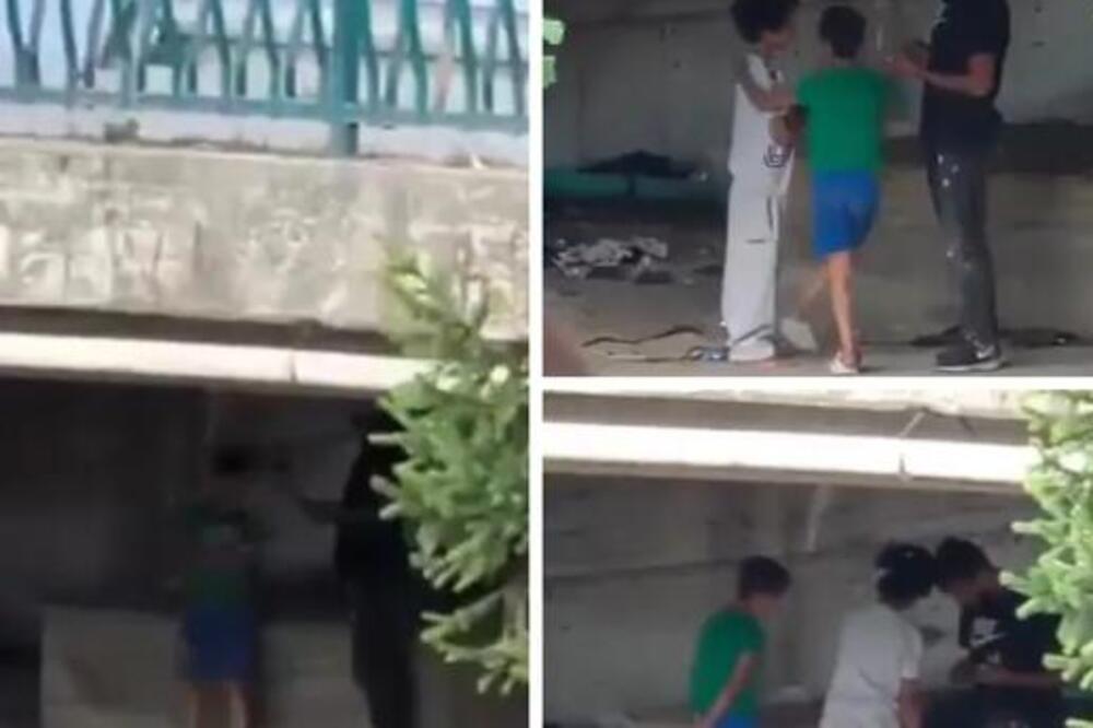 DECA SNIMLJENA KAKO PREDAJU NOVAC ODRASLOM MUŠKARCU U NOVOM PAZARU: Užasne scene ispod mosta, OVO JE OZBILJNO!