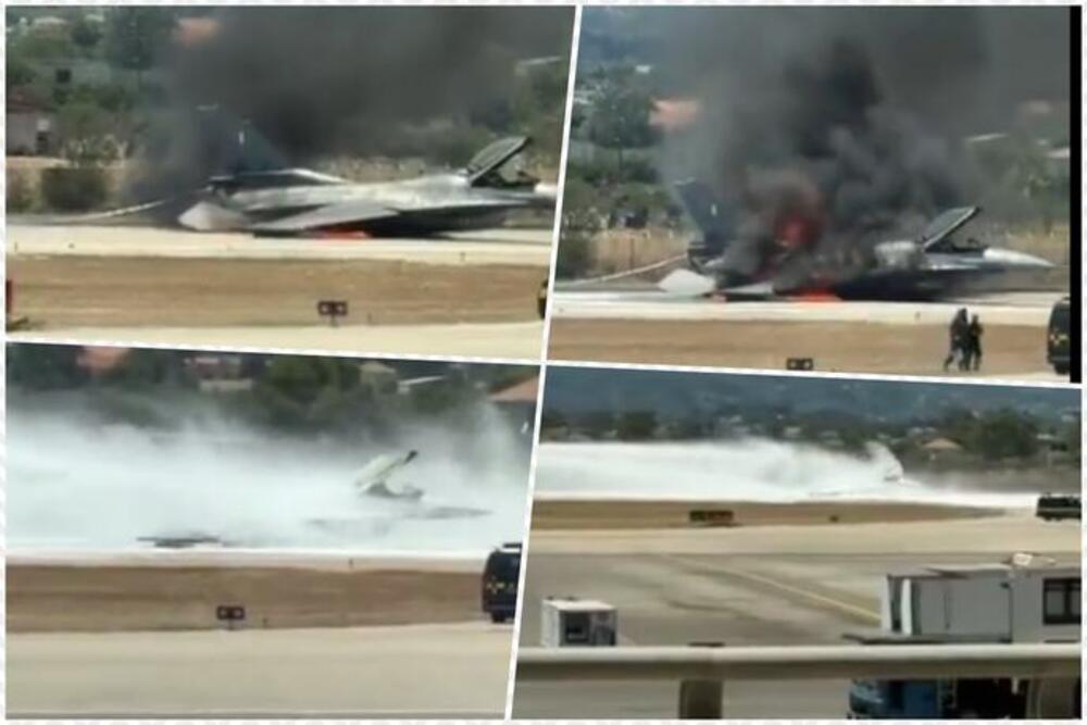 PAKAO NA ZAKINTOSU USRED TURISTIČKE SEZONE: Zapalio se F-16 tokom leta, morao HITNO da sleti! (VIDEO)