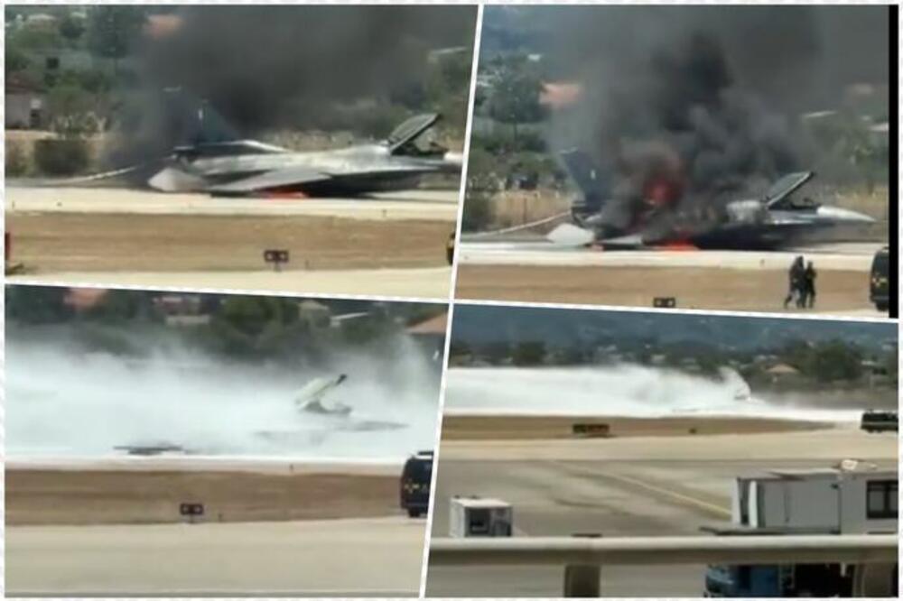 PAKAO NA ZAKINTOSU USRED TURISTIČKE SEZONE: Zapalio se F-16 tokom leta, morao HITNO da sleti! (VIDEO)