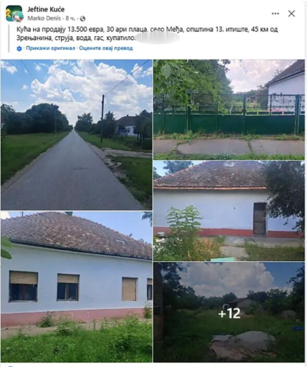 Prodaje se kuća u selu Međa