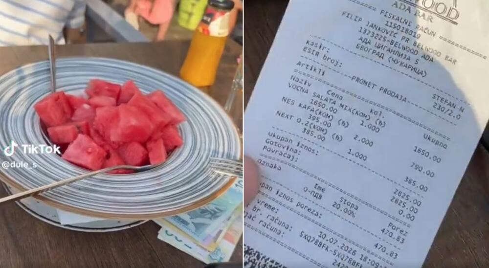 NARUČIO VOĆNU SALATU MIKS U RESTORANU U BEOGRADU, A DOBIO SECKANU LUBENICU: Kada mu je stigao račun, PREVRNUO SE!