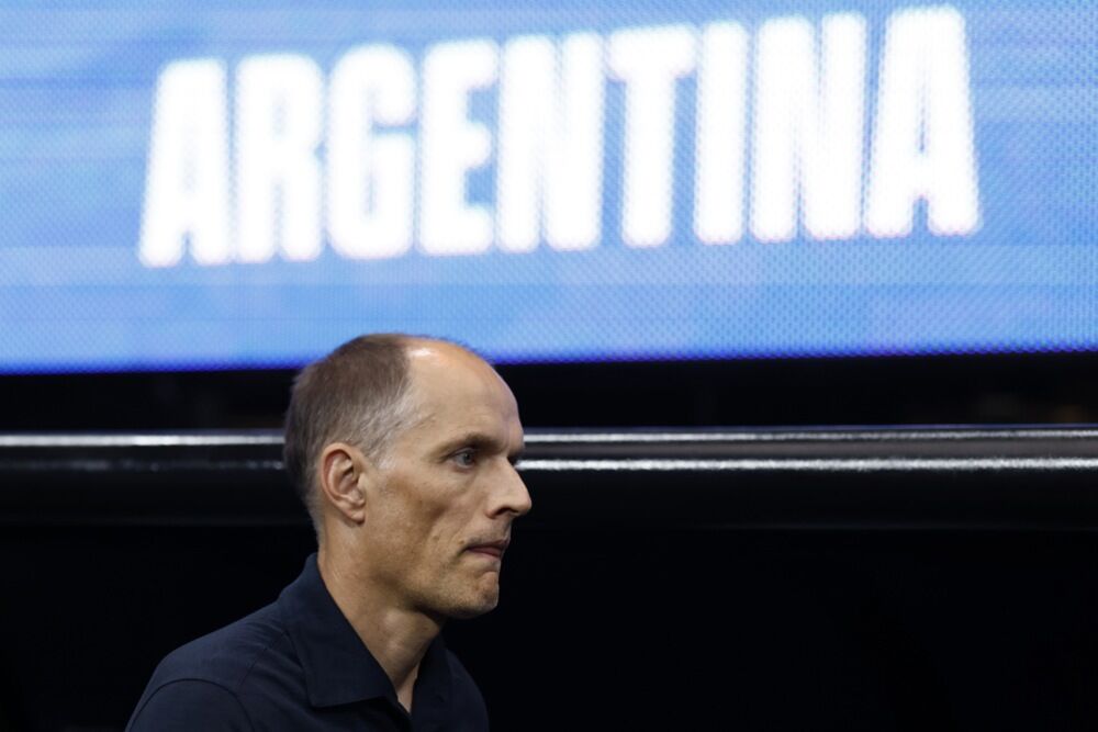 Tomas Tuhel, selektor Engleske na meču protiv Argentine u polufinalu Svetskog prvenstva 2026. godine