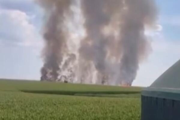 Požar nadomak ovog grada u Srbiji: Nebo sivo, vatra guta sve pred sobom (VIDEO)