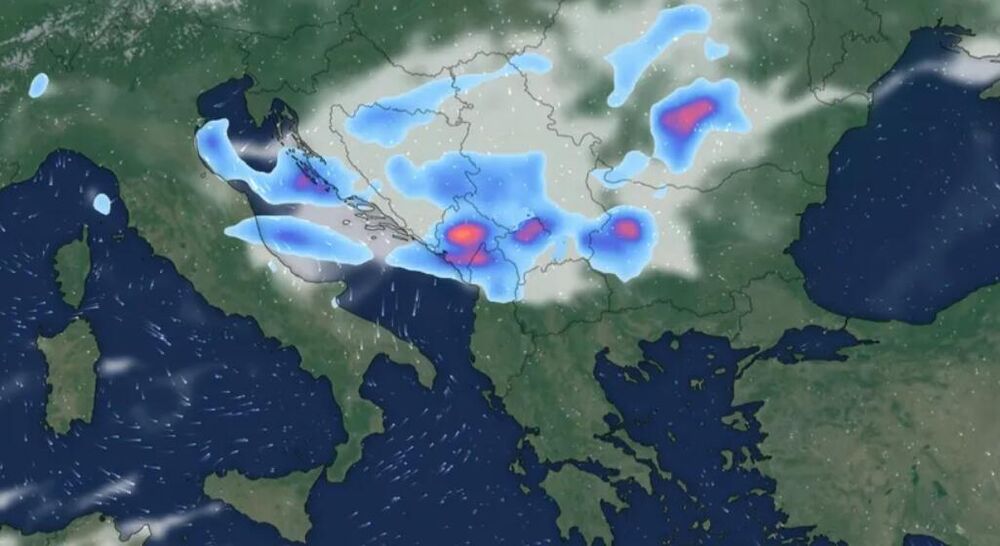 Ovaj sistem iz pravca Bosne ušao je iznad zapadne i jugozapadne Srbije