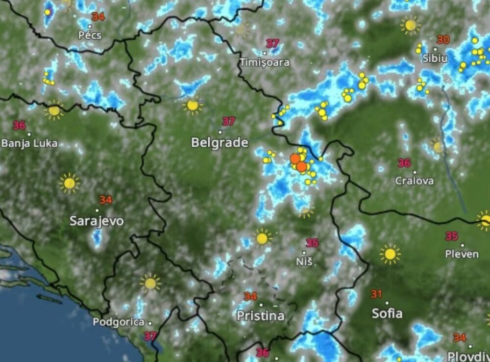 Padavine u 16h / Vreme i Radar