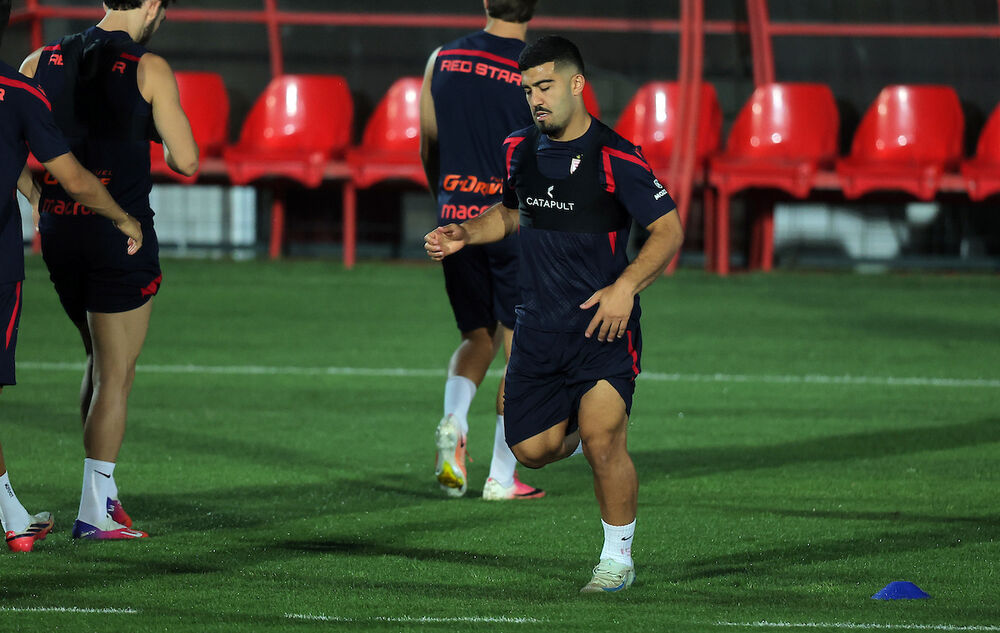 Mohamed Abu Fani na treningu u ponedeljak uveče pred revanš Crvene zvezde i Hapoel Ber Ševa u trećem kolu kvalifikacija za Ligu šampiona