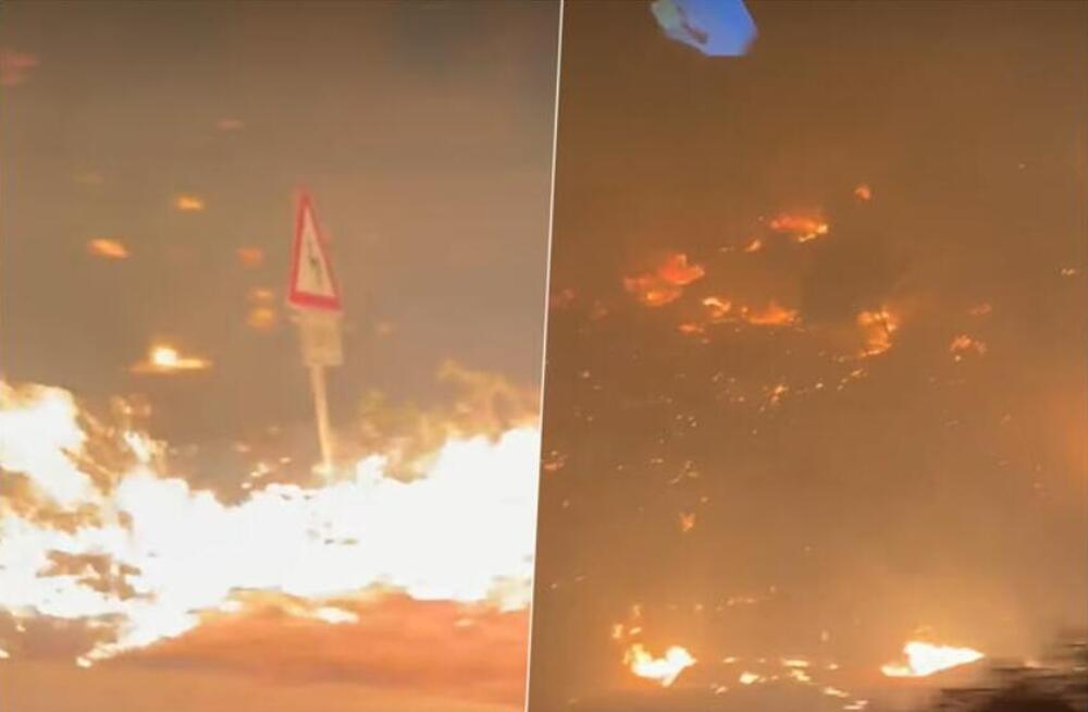 "SPUŠTAJTE SE NA CESTU" Dramatični prizori iz srca buktinje na Braču, vatrena stihija stigla do puta! (VIDEO)