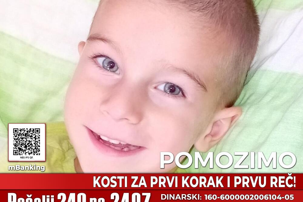 Kosta ne govori i ne hoda samostalno: Ovom anđelu je potrebna naša pomoć za lečenje, udružimo se svi (FOTO)