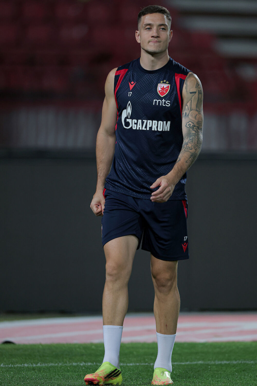 Bruno Duarte na treningu Crvene zvezde pred Viktoriju Plzenj