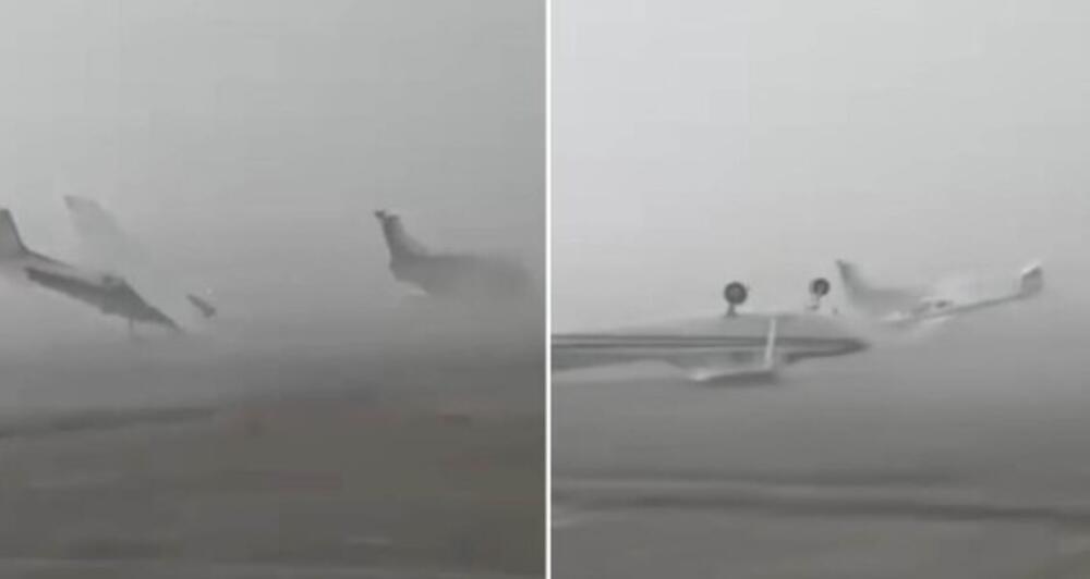 Orkanski vetar prevrtao avione "kao igračke" na aerodromu! Nezapamćeno nevreme pogodilo sever Italije (VIDEO)