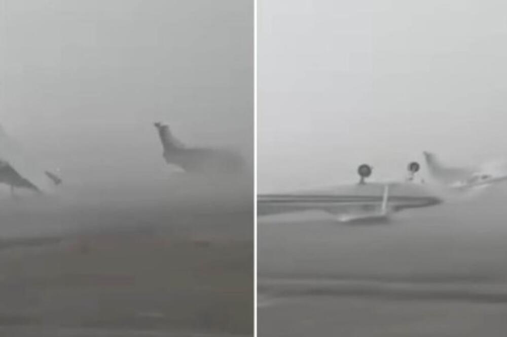 Orkanski vetar prevrtao avione "kao igračke" na aerodromu! Nezapamćeno nevreme pogodilo sever Italije (VIDEO)