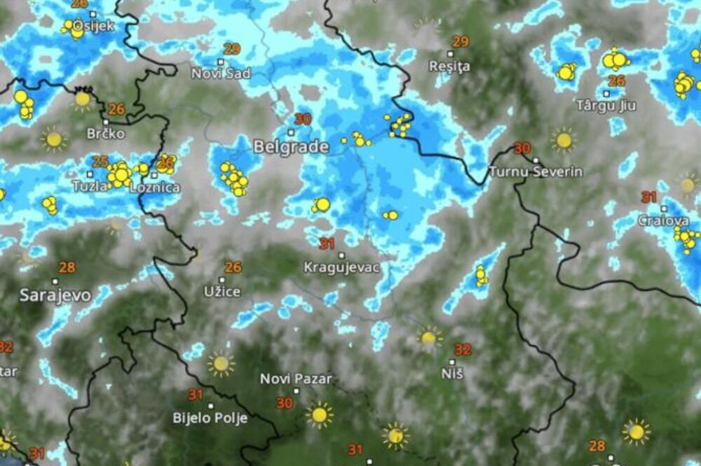 Kišni oblaci upravo stižu u Srbiju, kreću se prema Beogradu: Ovo je njihovo kretanje iz sata u sat (FOTO)