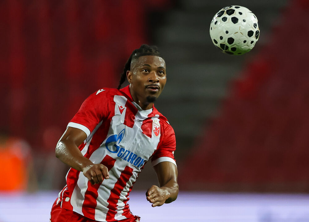 Frenklin Tebo Učena na revanš utakmici Crvene zvezde i Larna u drugom kolu kvalifikacija za Ligu šampiona u sezoni 2026/27