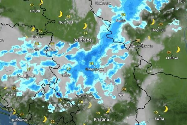 Pogledajte kako će se kiša kretati kroz Srbiju: Poznato je kad tačno počinju pljuskovi i grmljavina (MAPA)