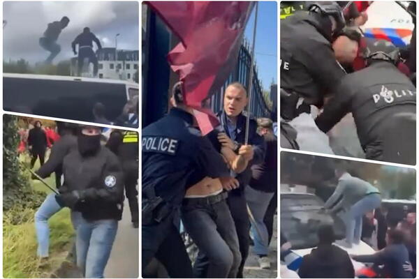 Albanci divljali po Hagu zbog presude Tačiju: Policija im nije ostala dužna, radili vodeni top i pendreci (VIDEO)