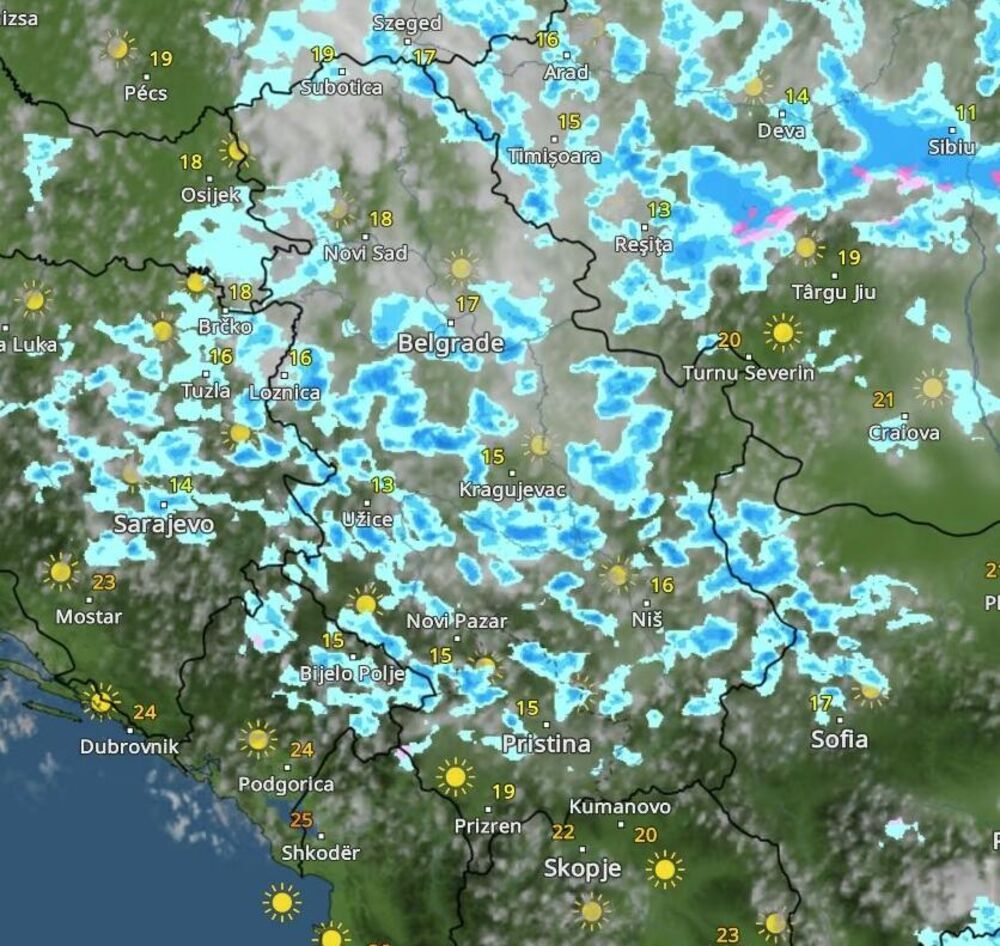 Radarski snimak kiše