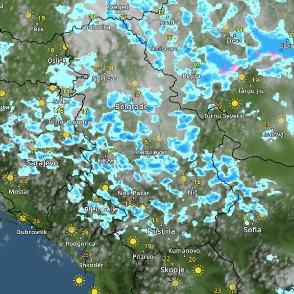 Kiša će padati 7 sati bez prestanka: Vremenski radar pokazuje kada tačno počinju pljuskovi