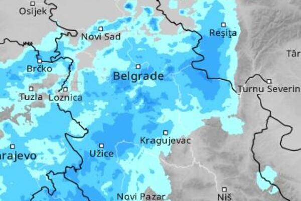U Beogradu će kiša padati 10 sati bez prestanka: Radarski snimci pokazaju putanju padavina (MAPA)