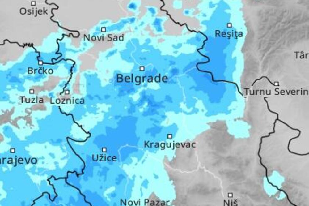U Beogradu će kiša padati 10 sati bez prestanka: Radarski snimci pokazaju putanju padavina (MAPA)