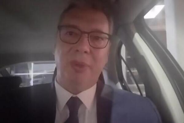 "BESKRAJNO SAM ZAHVALAN LJUDIMA" Vučić stiže u Arenu, obratio se iz automobila: "BORIĆEMO SE! IDEMO DA IH POBEDIMO"